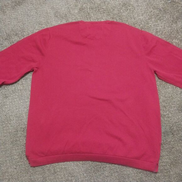 Tommy Bahama Men’s Red V-Neck Sweater Size L Cotton Cashmere Pullover - Picture 4 of 6